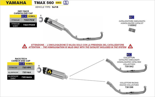 Arrow Full System Exhaust for Yamaha TMAX 560 2020-2024