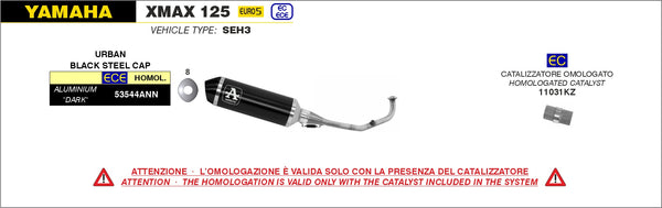 Arrow Full System Exhaust for Yamaha XMAX 125 2021-2024